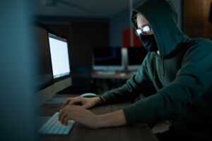 Hacker doing a Ransomware Attack