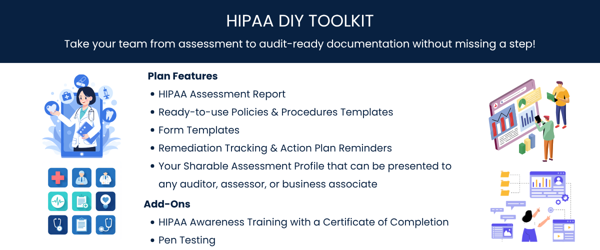 HIPAA DIY Toolkit plan features and add-ons by databrackets